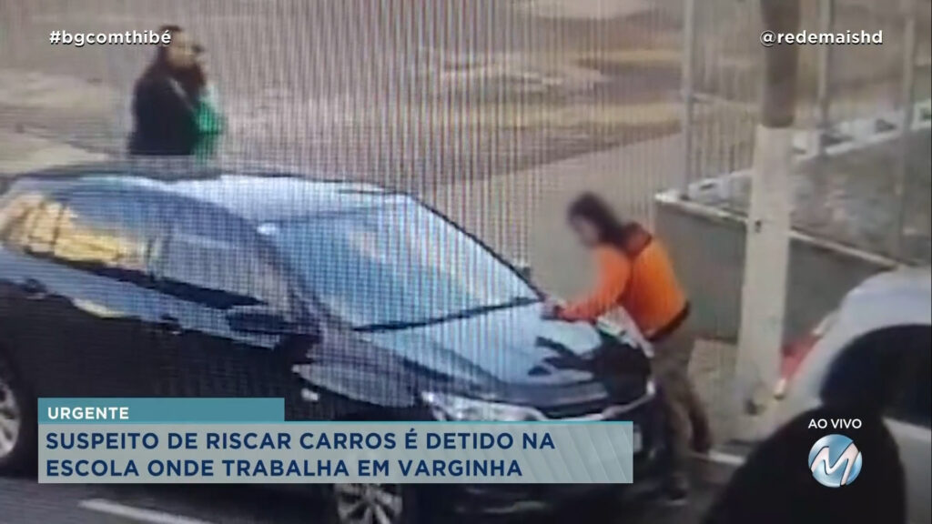 HOMEM RISCA CARROS EM VÁRIAS RUAS DO CENTRO DE VARGINHA E É DETIDO