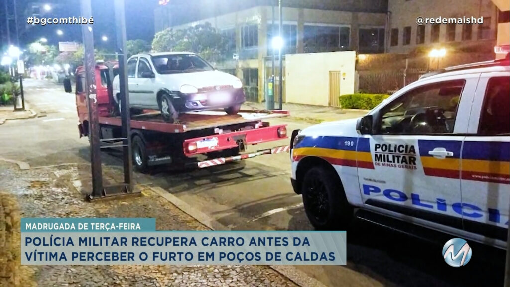 IMAGENS MOSTRAM SUSPEITO DE FURTAR CARRO SENDO PRESO EM POÇOS DE CALDAS