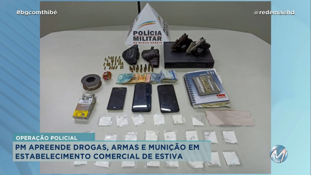 PM APREENDE DROGAS E ARMAS EM ESTIVA