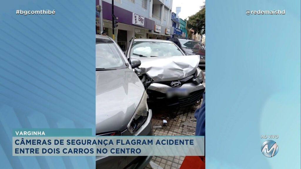 CÂMERAS FLAGRAM ACIDENTE ENTRE DOIS CARROS NO CENTRO DE VARGINHA