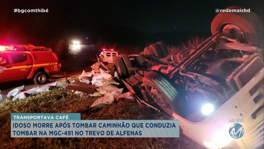 MOTORISTA DE CAMINHÃO MORRE APÓS VEÍCULO TOMBAR