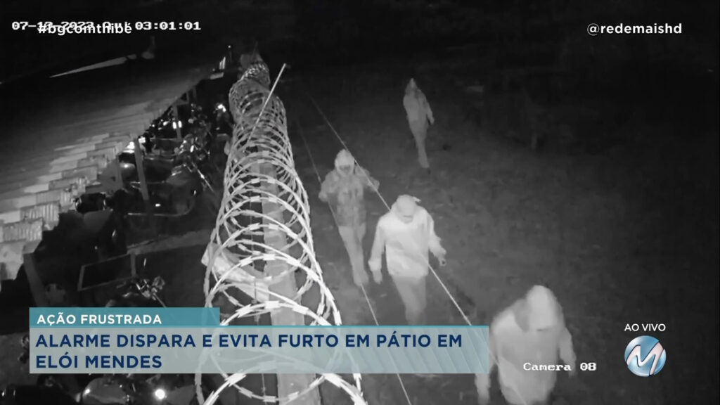 ALARME EVITA FURTO EM PÁTIO