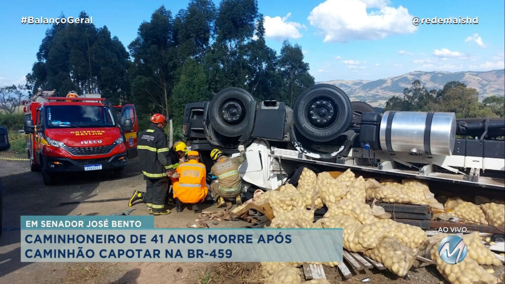 CAMINHONEIRO MORRE EM CAPOTAMENTO NA BR-459 EM SENADOR JOSÉ BENTO