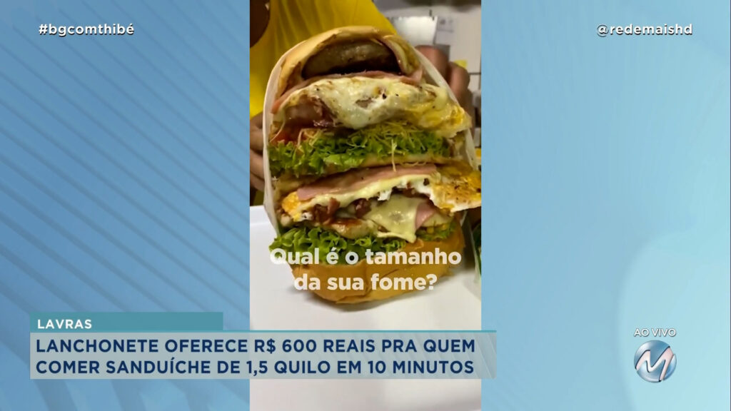 COMERCIANTE OFERECE PRÊMIO PARA QUEM AGUENTAR COMER LANCHE