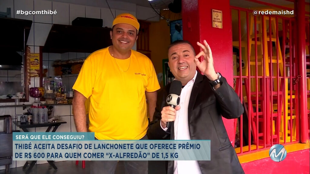 THIBÉ ACEITA DESAFIO PARA COMER LANCHE GIGANTE