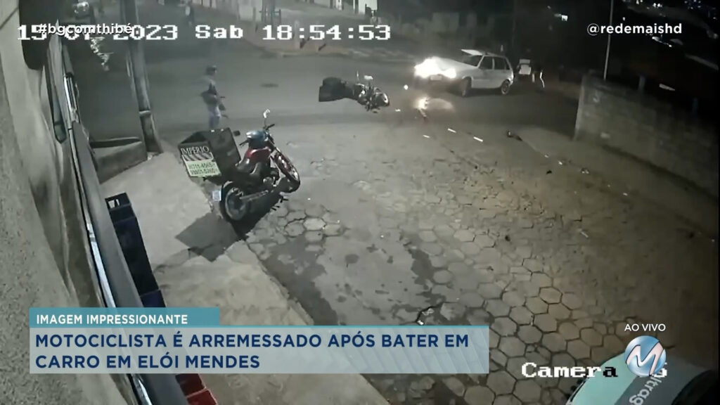 MOTOCICLISTA É ARREMESSADO EM ACIDENTE