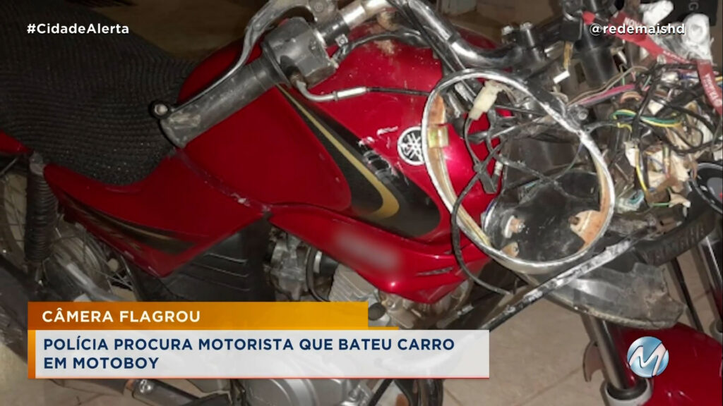 CÂMERA FLAGROU: POLÍCIA PROCURA MOTORISTA QUE BATEU CARRO EM MOTOBOY