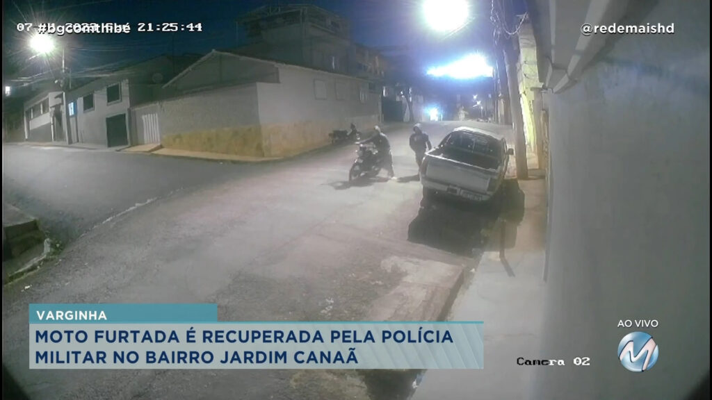 MOTO FURTADA É RECUPERADA PELA POLÍCIA MILITAR NO BAIRRO JARDIM CANAÃ EM VARGINHA