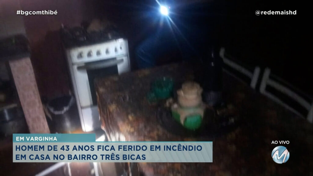 HOMEM FICA FERIDO EM INCÊNDIO EM CASA NO BAIRRO TRÊS BICAS EM VARGINHA