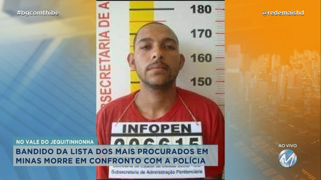 BANDIDO DA LISTA DOS MAIS PROCURADOS EM MINAS MORRE EM CONFRONTO COM A POLÍCIA