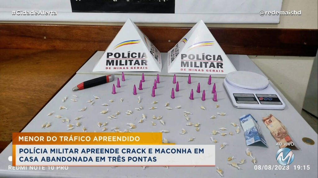 MENOR DO TRÁFICO APREENDIDO: POLÍCIA MILITAR APREENDE CRACK E MACONHA EM CASA ABANDONADA