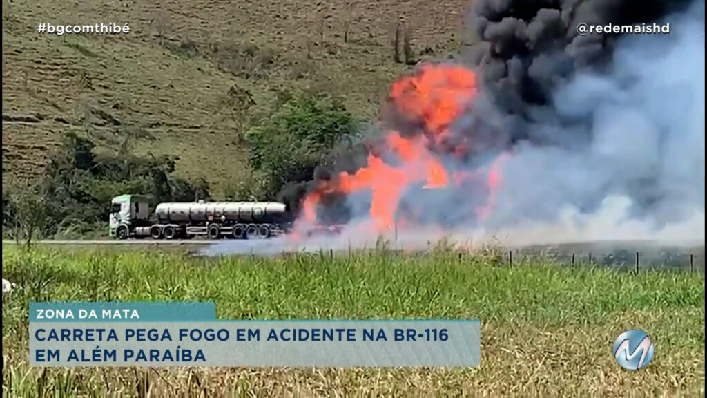 MOTORISTA MORRE CARBONIZADO EM ACIDENTE ENVOLVENDO DUAS CARRETAS EM ALÉM PARAÍBA