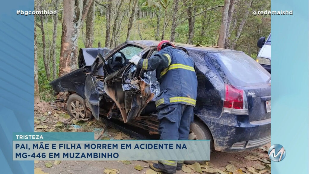 TRÊS PESSOAS DA MESMA FAMÍLIA MORREM DEPOIS DE CARRO BATER EM ÁRVORE EM MUZAMBINHO