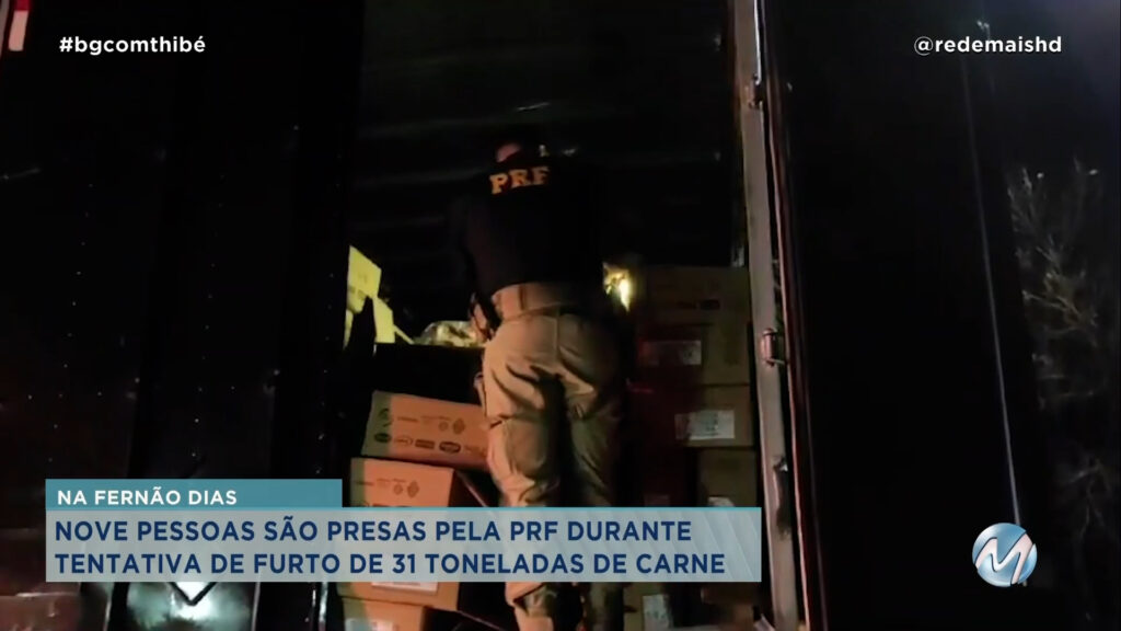 POLÍCIA RODOVIÁRIA FEDERAL IMPEDE FURTO DE 31 TONELADAS DE CARNE NA FERNÃO DIAS