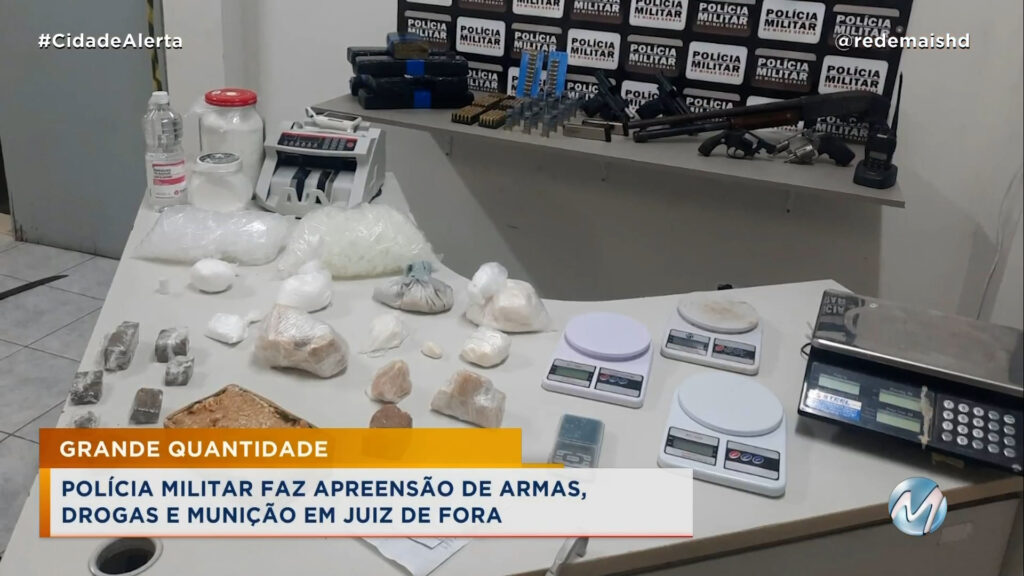 POLÍCIA APREENDE DROGAS, ARMAS E MUNIÇÃO EM JUIZ DE FORA