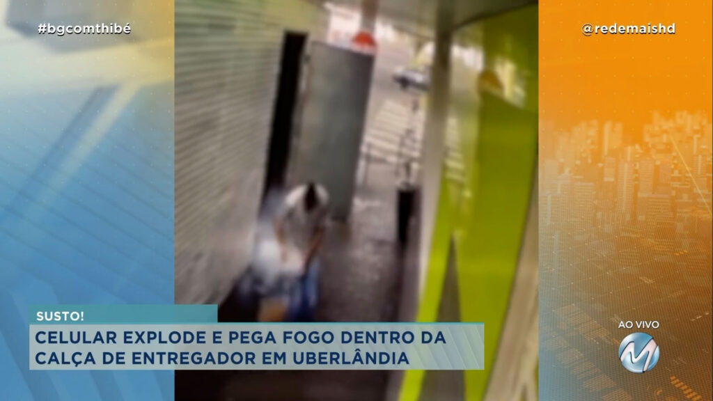 CELULAR EXPLODE E PEGA FOGO DENTRO DA CALÇA DE ENTREGADOR EM UBERL NDIA