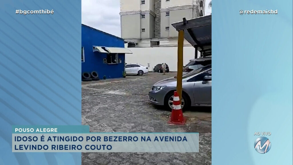 IMPRESSIONANTE: IDOSO É ATINGIDO POR NOVILHA EM AVENIDA DE POUSO ALEGRE