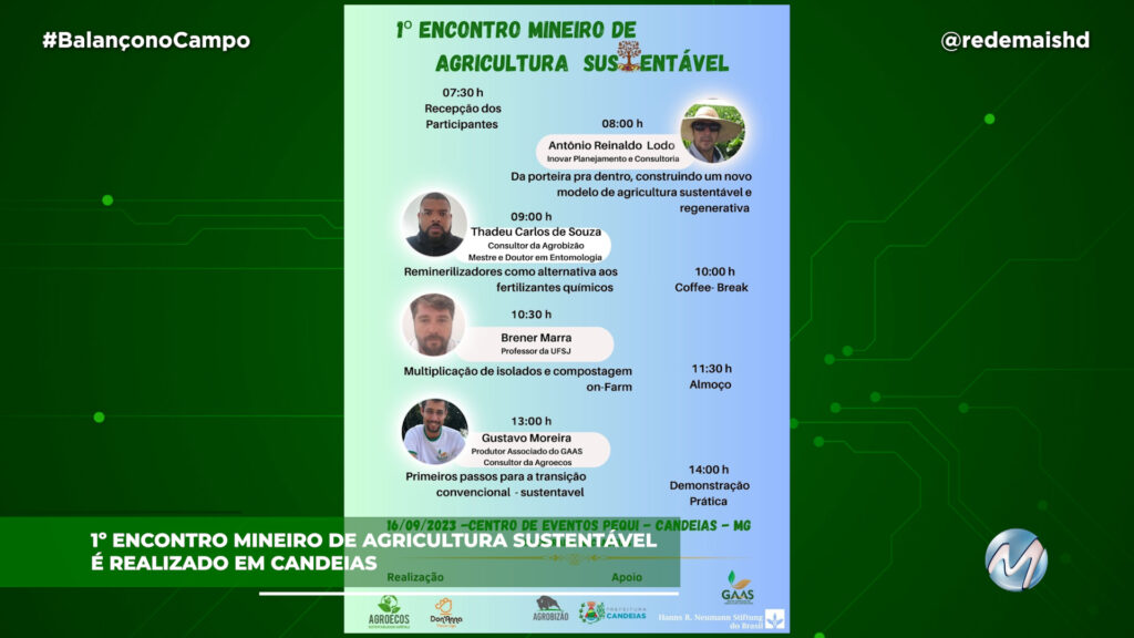 1º ENCONTRO MINEIRO DE AGRICULTURA SUSTENTÁVEL EM CANDEIAS