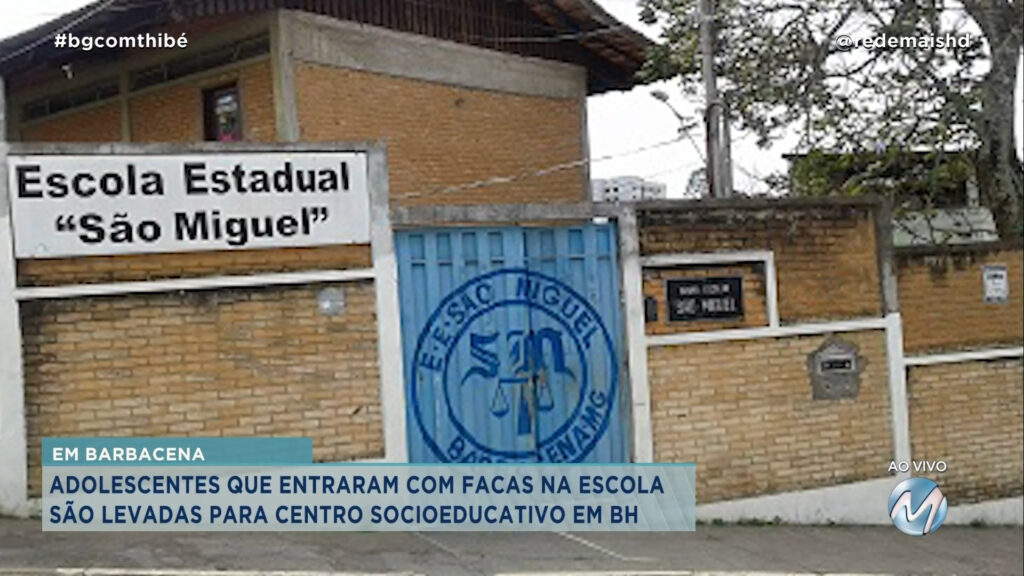 ADOLESCENTES QUE ENTRARAM COM FACAS NA ESCOLA SÃO LEVADAS PARA CENTRO SOCIOEDUCATIVO EM BH