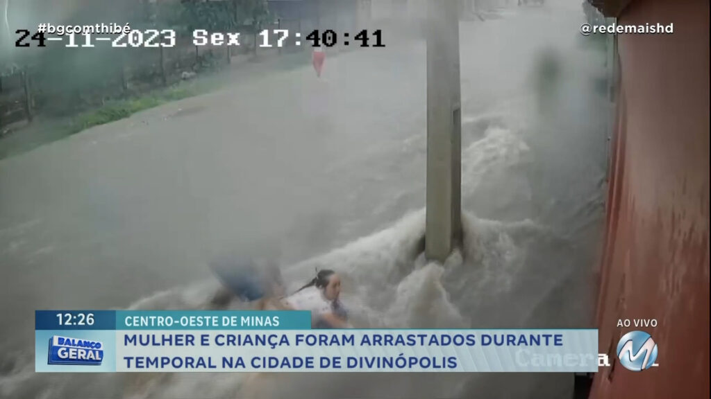 MULHER E CRIANÇA FORAM ARRASTADAS DURANTE TEMPORAL