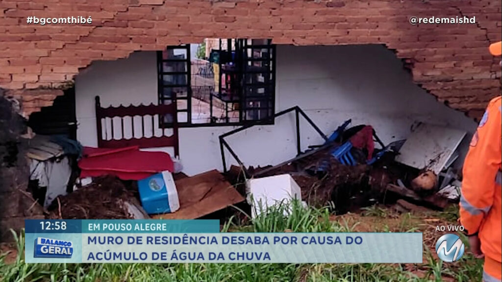 MURO DE RESIDÊNCIA DESABA POR CAUSA DO ACÚMULO DE ÁGUA DA CHUVA