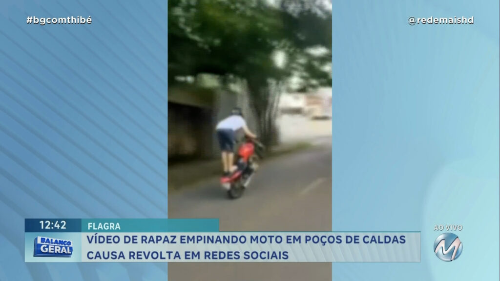 VÍDEO DE RAPAZ EMPINANDO MOTO EM POÇOS DE CALDAS CAUSA REVOLTA EM REDES SOCIAIS