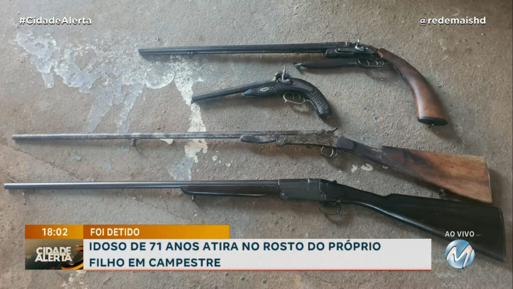 FOI PRESO: IDOSO DE 71 ANOS ATIRA NO ROSTO DO PRÓPRIO FILHO EM CAMPESTRE