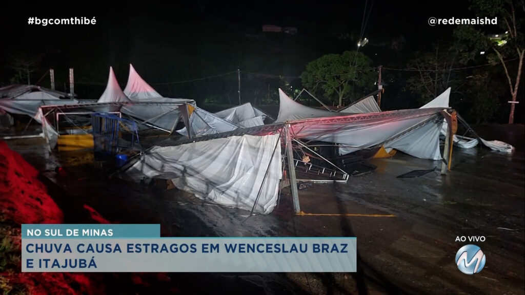 NO SUL DE MINAS: CHUVA CAUSA ESTRAGOS EM WENCESLAU BRAZ E ITAJUBÁ