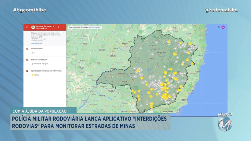 POLÍCIA MILITAR RODOVIÁRIA LANÇA APLICATIVO “INTERDIÇÕES RODOVIAS” PARA MONITORAR ESTRADAS DE MINAS