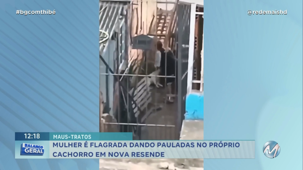 MULHER É FLAGRADA DANDO PAULADAS NO PRÓPRIO CACHORRO EM NOVA RESENDE