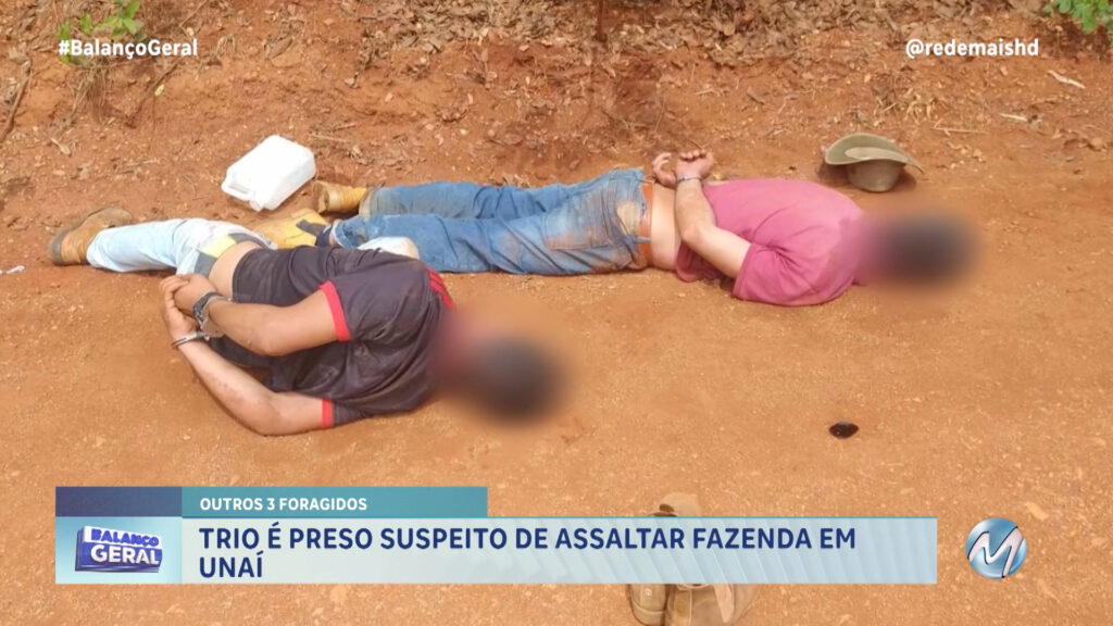 TRIO É PRESO SUSPEITO DE ASSALTAR FAZENDA EM NATALÂNDIA