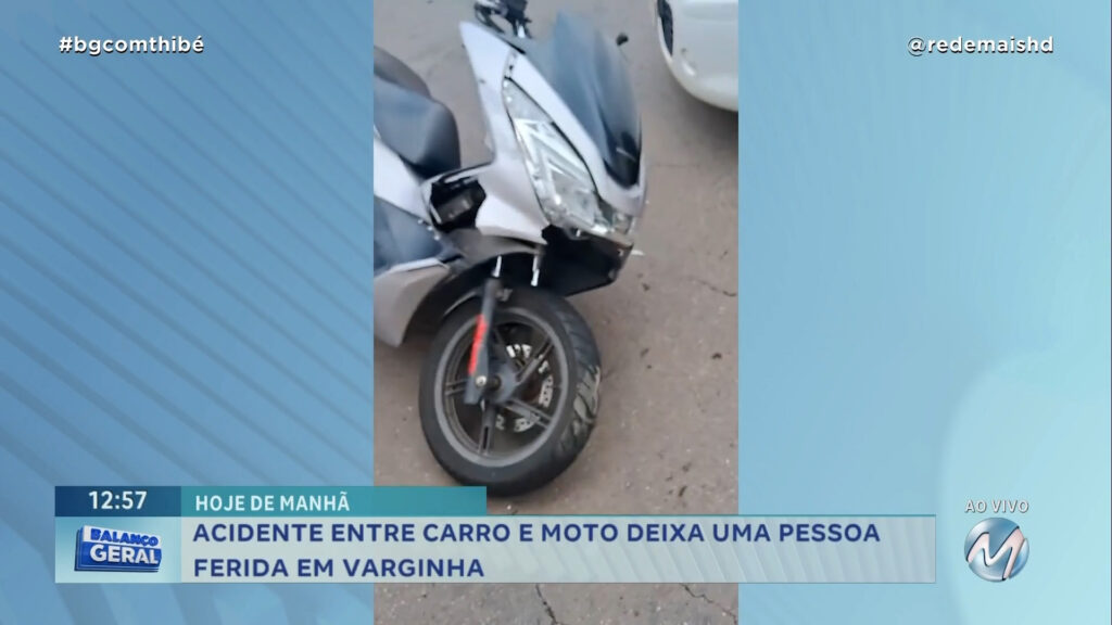 ACIDENTE ENTRE CARRO E MOTO DEIXA UMA PESSOA FERIDA EM VARGINHA