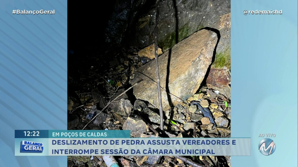 DESLIZAMENTO DE PEDRA ASSUSTA VEREADORES E INTERROMPE SESSÃO DA CÂMARA MUNICIPAL