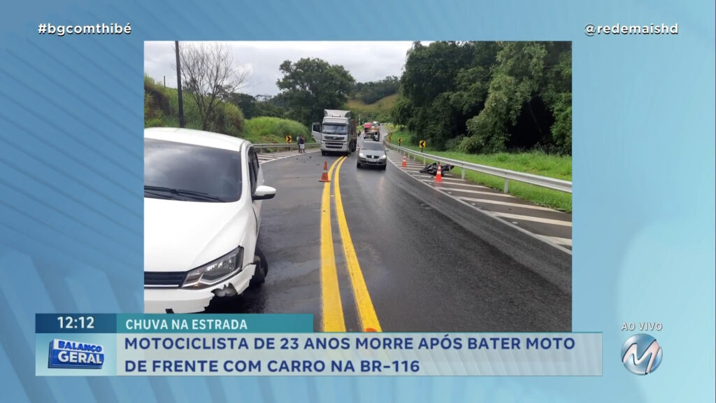 MOTOCICLISTA MORRE APÓS BATER MOTO DE FRENTE COM CARRO NA BR-116