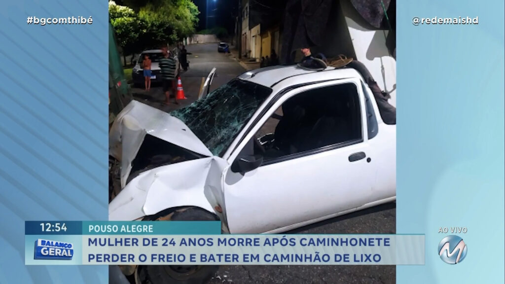 MULHER MORRE APÓS CAMINHONETE PERDER O FREIO E BATER EM CAMINHÃO DE LIXO