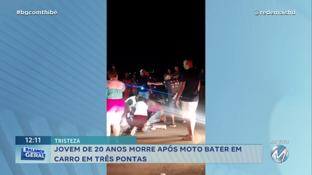 JOVEM DE 20 ANOS MORRE APÓS MOTO BATER EM CARRO EM TRÊS PONTAS