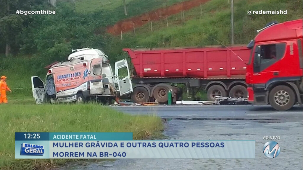 TRAGÉDIA: ACIDENTE DEIXA CINCO PESSOAS MORTAS NA BR-040 EM SANTOS DUMONT