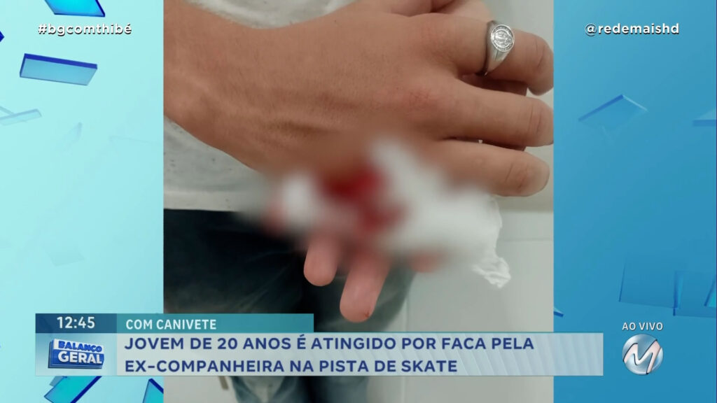 JOVEM DE 20 ANOS É ATINGIDO POR FACA PELA EX-COMPANHEIRA NA PISTA DE SKATE