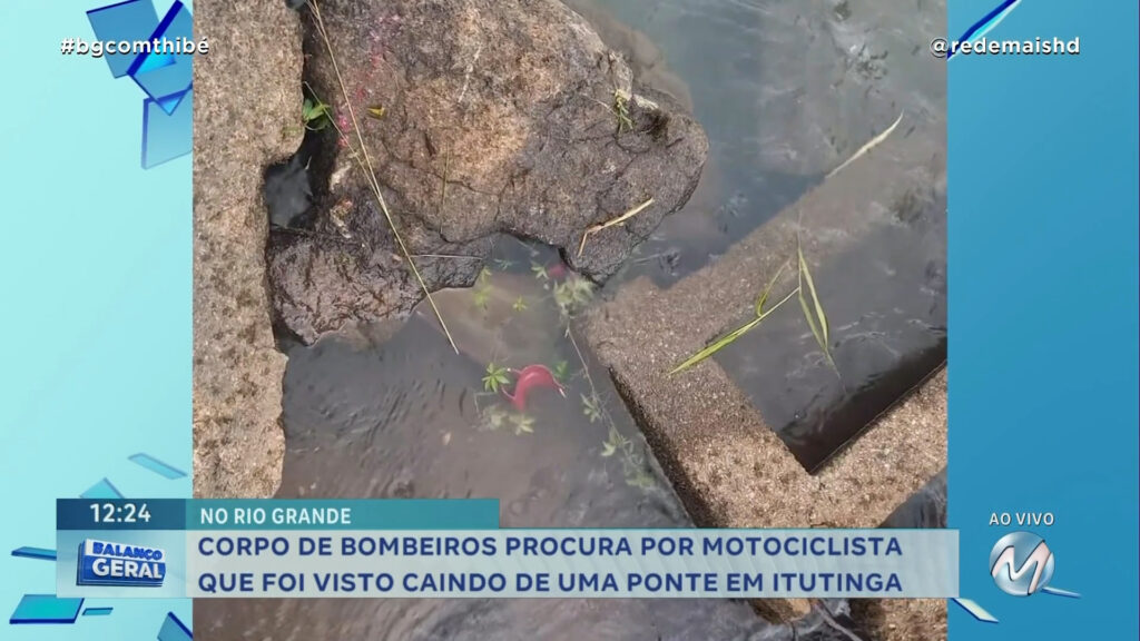 CORPO DE BOMBEIROS PROCURA POR MOTOCICLISTA QUE FOI VISTO CAINDO DE UMA PONTE EM ITUTINGA