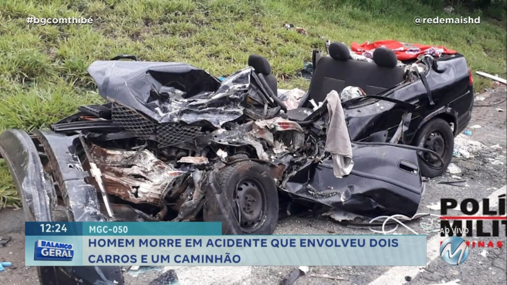 HOMEM MORRE EM ACIDENTE QUE ENVOLVEU TRÊS VEÍCULOS EM ITAÚ DE MINAS