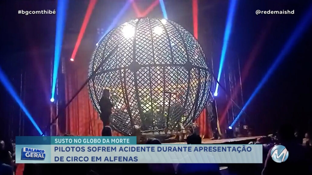 EM ALFENAS: PILOTOS SOFREM ACIDENTE DURANTE APRESENTAÇÃO EM GLOBO DA MORTE EM CIRCO