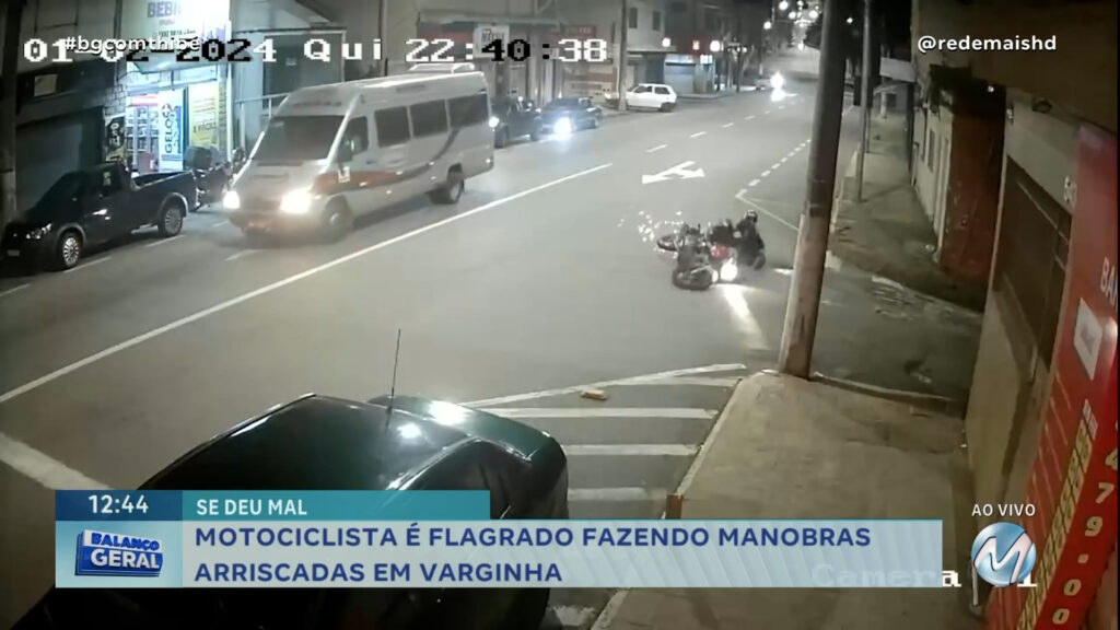 SE DEU MAL: MOTOCICLISTA É FLAGRADO FAZENDO MANOBRAS ARRISCADAS EM VARGINHA