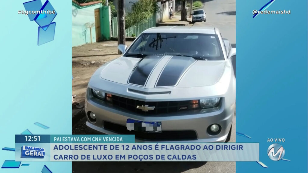 PAI ESTAVA COM CNH VENCIDA: ADOLESCENTE É FLAGRADO DIRIGINDO CAMARO EM POÇOS DE CALDAS