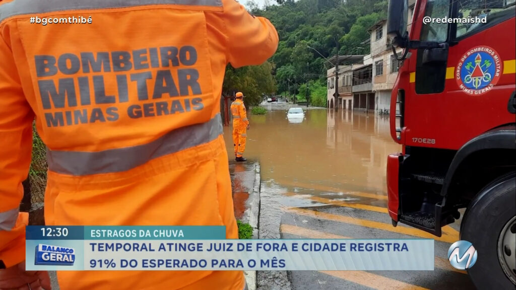 TEMPORAL ATINGE JUIZ DE FORA E CIDADE REGISTRA 91% DO ESPERADO PARA O MÊS