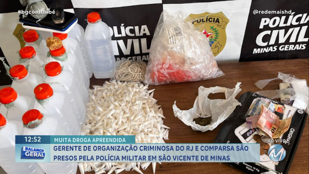 EM CAMPOS GERAIS : MAIS DE 700 PINOS DE COCAÍNA FORAM APREENDIDOS EM OPERAÇÃO DA POLÍCIA CIVIL