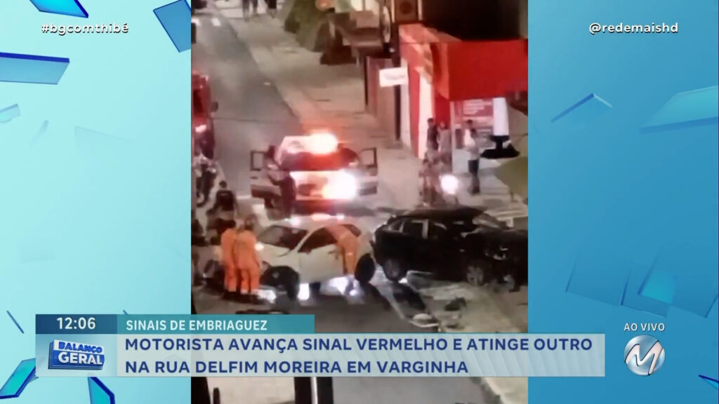 MOTORISTA AVANÇA SINAL VERMELHO E ATINGE OUTRO EM VARGINHA