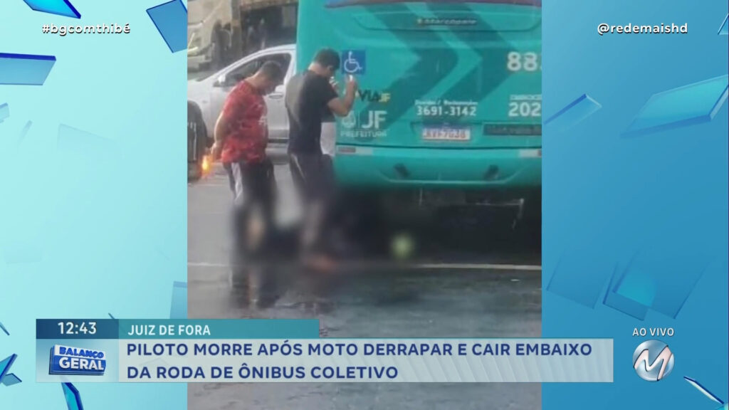 JUIZ DE FORA : PILOTO MORRE APÓS MOTO DERRAPAR E CAIR EMBAIXO DA RODA DE ÔNIBUS COLETIVO