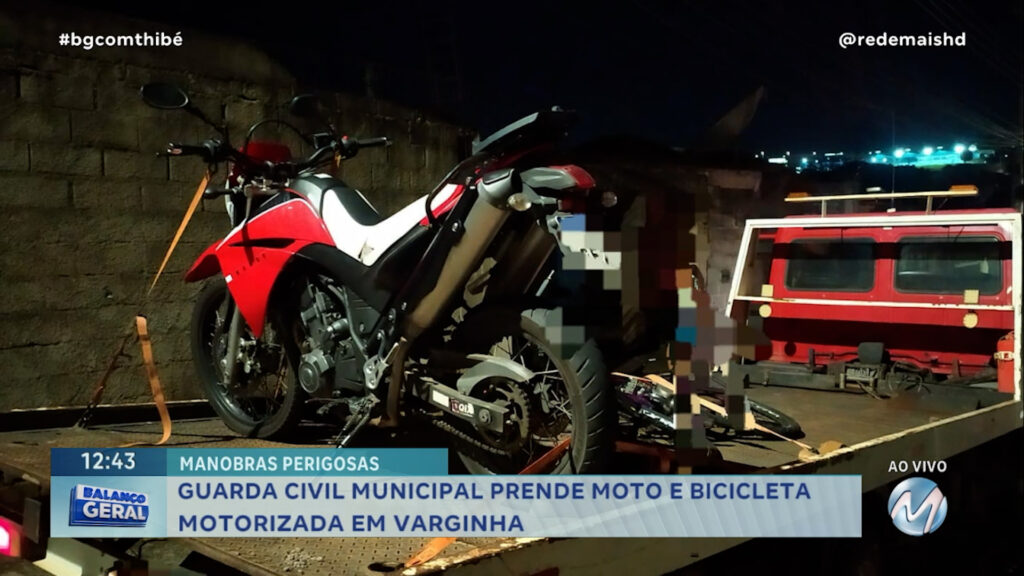 MANOBRAS PERIGOSAS : GUARDA CIVIL MUNICIPAL PRENDE MOTO E BICICLETA MOTORIZADA EM VARGINHA