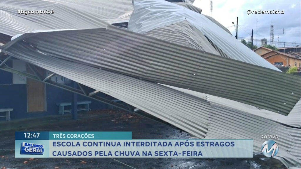 APÓS CHUVA NO DIA 1º DE MARÇO: ESCOLA CONTINUA INTERDITADA EM TRÊS CORAÇÕES