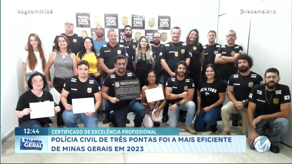 POLÍCIA CIVIL DE TRÊS PONTAS FOI A MAIS EFICIENTE DE MINAS GERAIS EM 2023